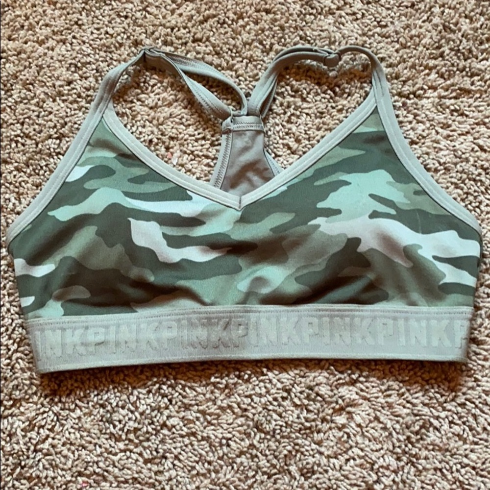 VS Pink camo sports bra